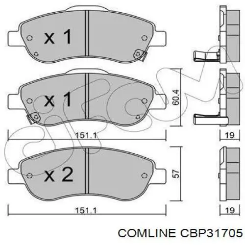 Comprar CBP31705 Comline Pastillas delanteras de freno