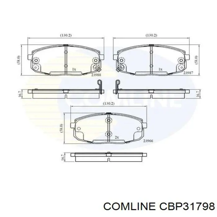 CBP31798 Comline pastillas de freno delanteras