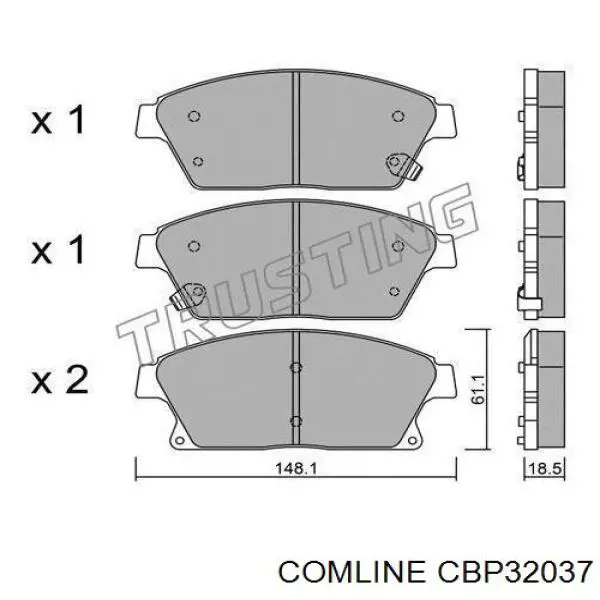 CBP32037 Comline pastillas de freno delanteras