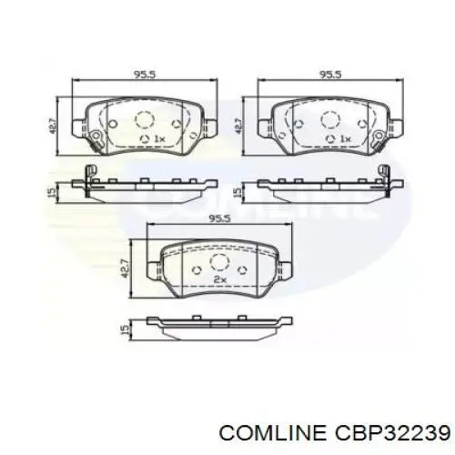 CBP32239 Comline pastillas de freno traseras