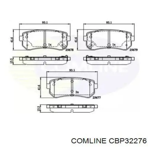 CBP32276 Comline pastillas de freno traseras