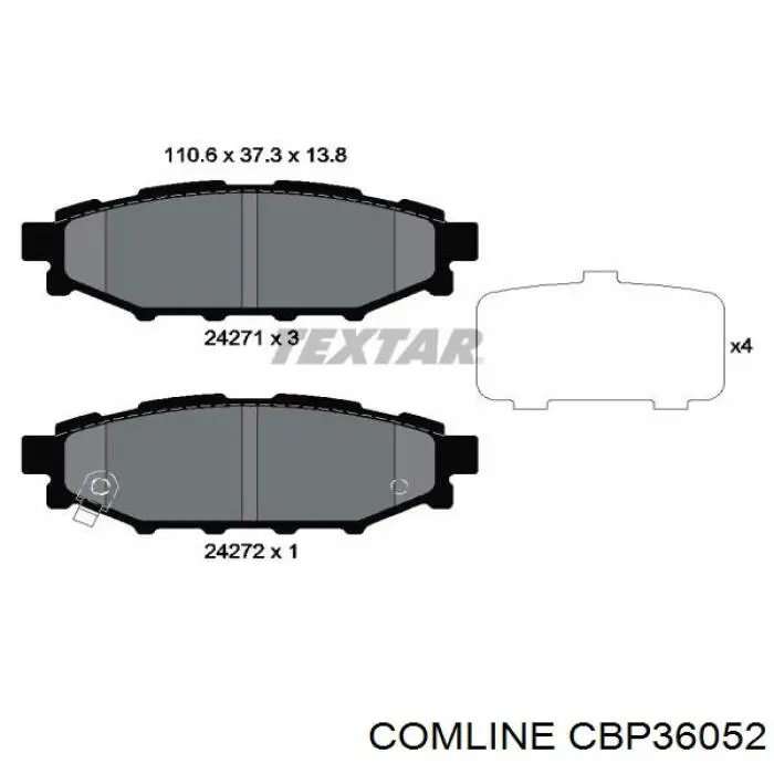 CBP36052 Comline pastillas de freno traseras