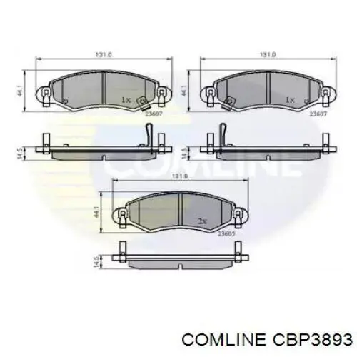 CBP3893 Comline pastillas de freno delanteras