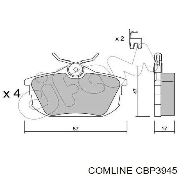 Comprar CBP3945 Comline Pastillas de freno traseras
