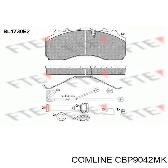 Pastillas de freno traseras CBP9042MK Comline