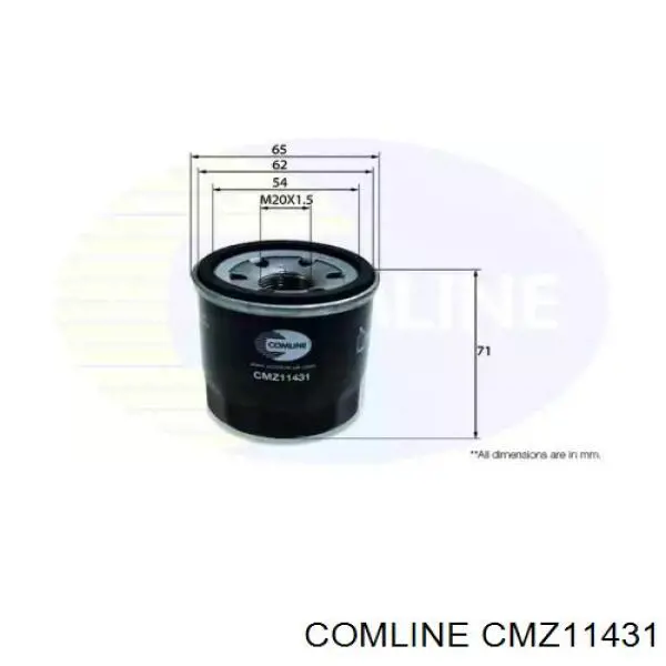 Filtro de aceite motor Comline CMZ11431