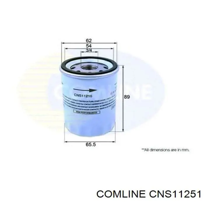 CNS11251 Comline filtro de aceite