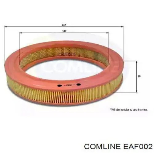 EAF002 Comline Filtro de aire de motor