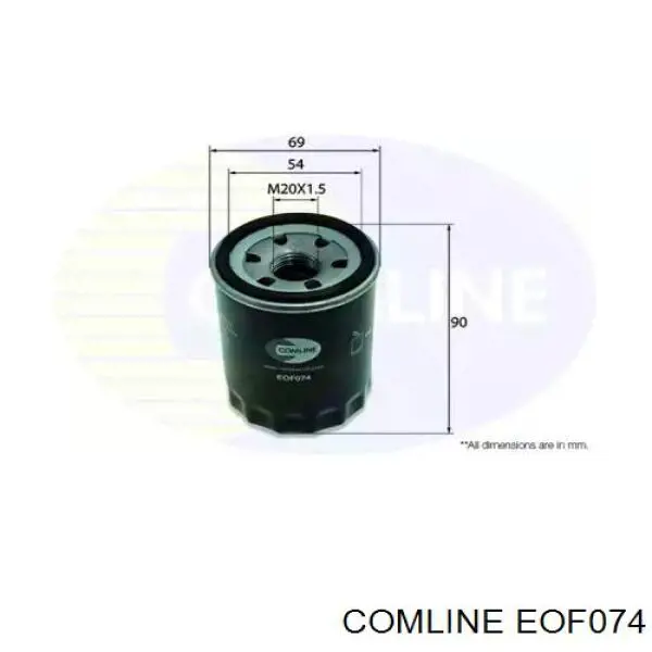 EOF074 Comline Filtro aceite