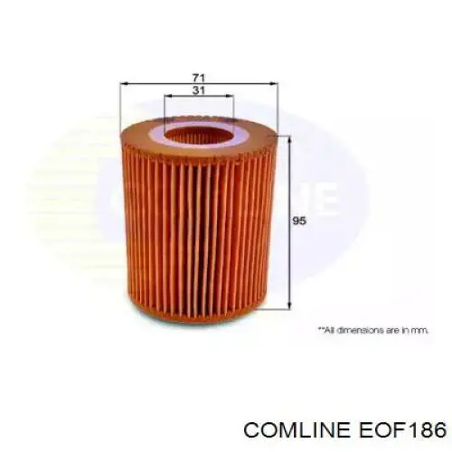 EOF186 Comline filtro de aceite