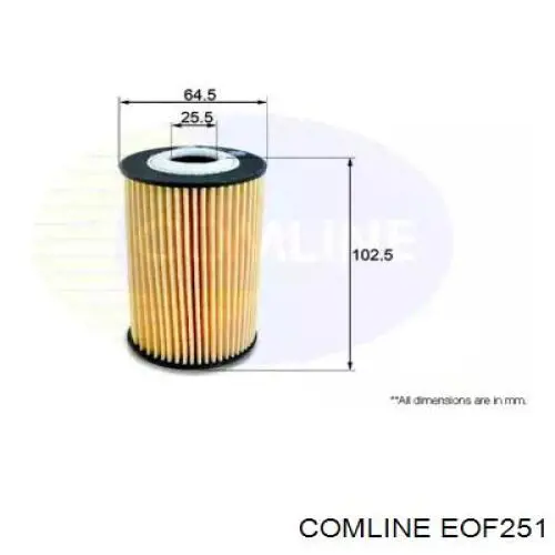 EOF251 Comline filtro de aceite