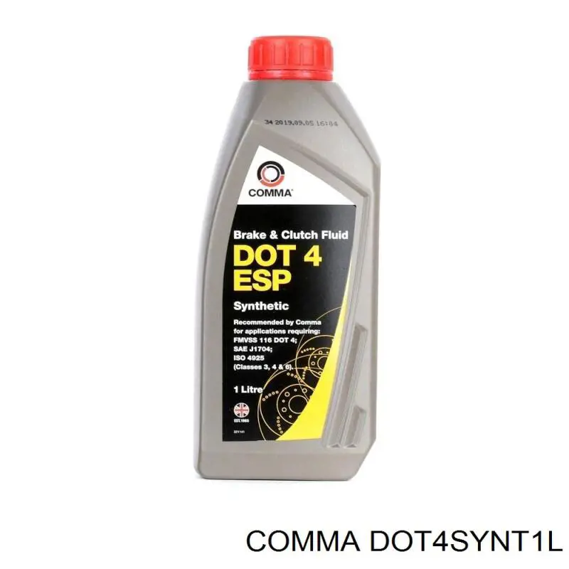 Líquido de freno Comma (DOT4SYNT1L)