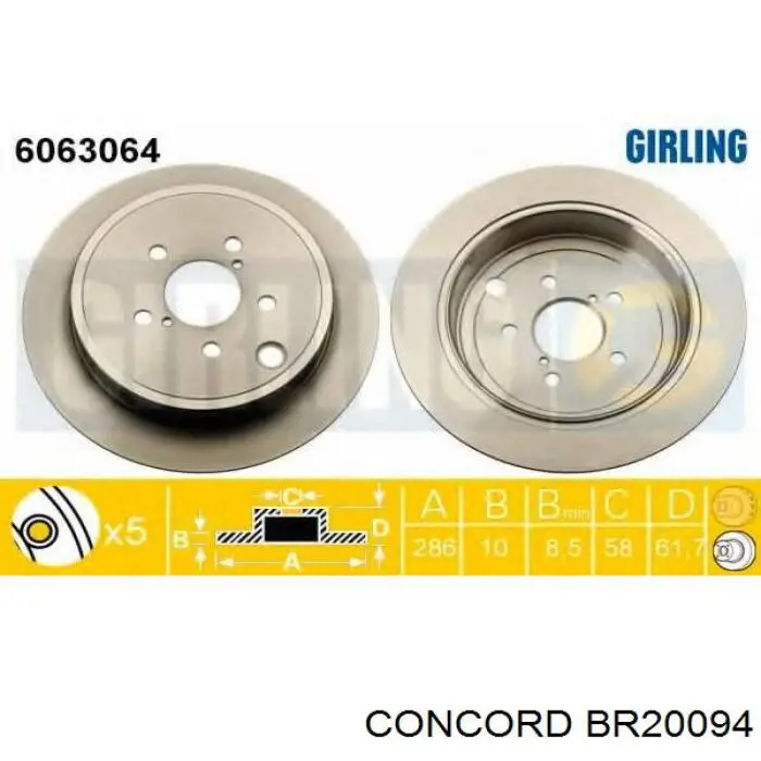 Freno de disco delantero Subaru Impreza 1 GC