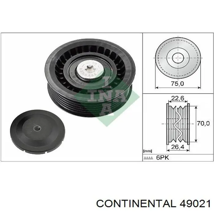 49021 Continental/Siemens tensor de correa, correa poli v