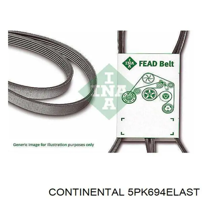 Correa de alternador 5PK694ELAST Continental/Siemens