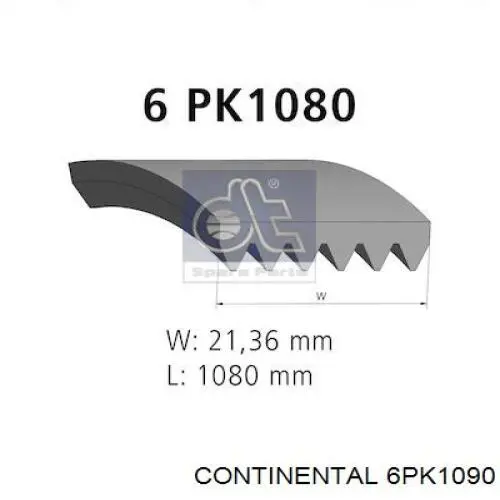 Correa de transmisión trapezoidal Continental/Siemens 6PK1090 precio, desde 9,16 EUR