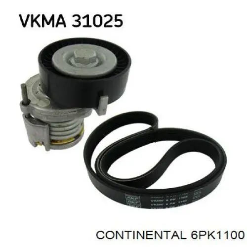 Correa accesorios Continental/Siemens 6PK1100