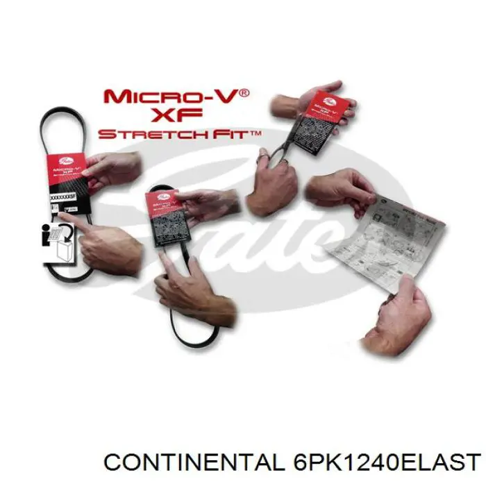Correa de alternador 6PK1240ELAST Continental/Siemens