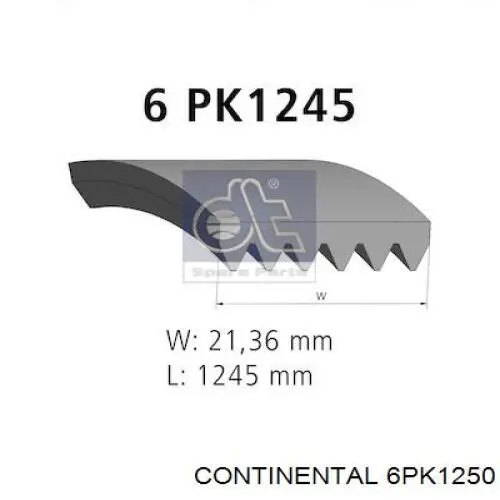 Comprar 6PK1250 Continental/Siemens Correa trapezoidal