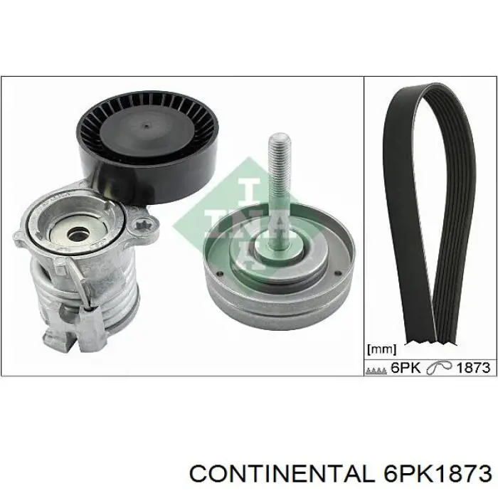 Correa de alternador 6PK1873 Continental/Siemens