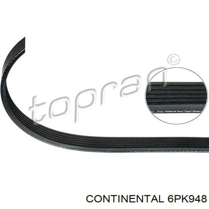 Correa de alternador 6PK948 Continental/Siemens