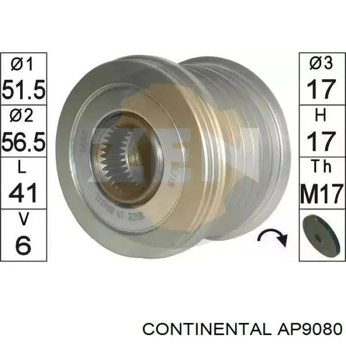 AP9080 Continental/Siemens polea alternador