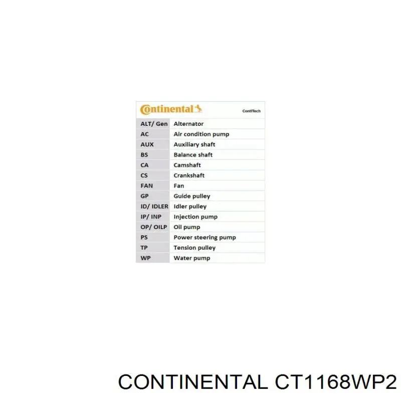 Comprar CT1168WP2 Continental/Siemens Kit de correa de distribución