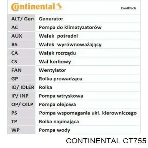 Correa de distribución Continental/Siemens CT755 precio, desde 29,96 EUR
