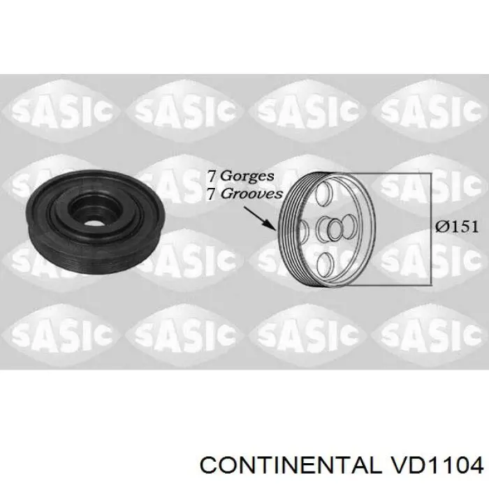 Polea del cigüeñal Continental/Siemens VD1104 precio, desde 58,87 EUR