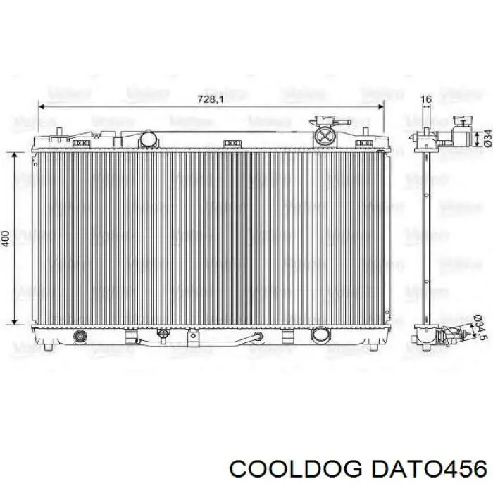 DATO456 Cooldog radiador refrigeración del motor