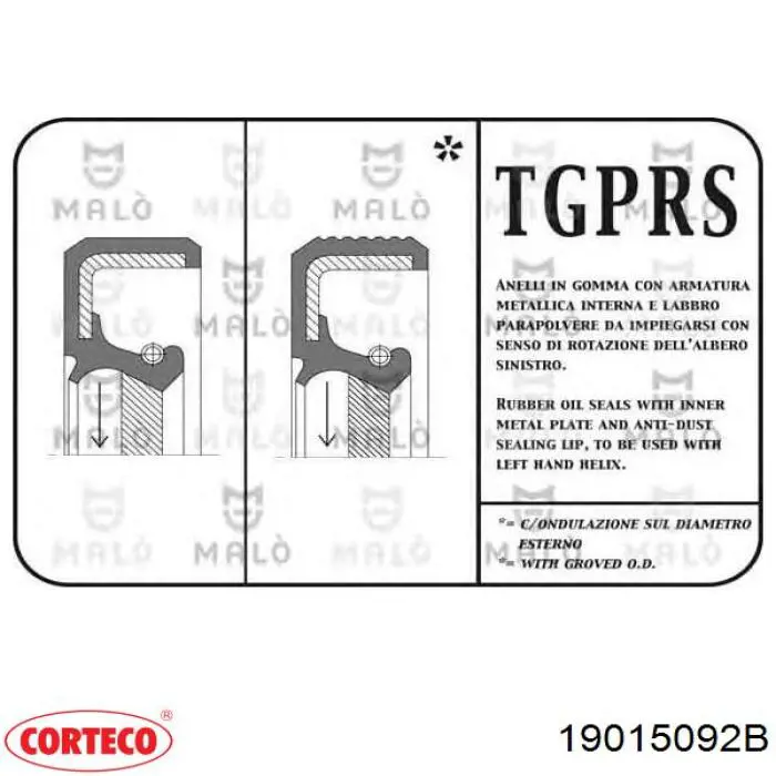 Retén del cigüeñal Corteco 19015092B precio, desde 12,94 EUR