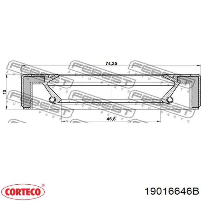 Retén del semieje delantero derecho Corteco 19016646B precio, desde 5,27 EUR
