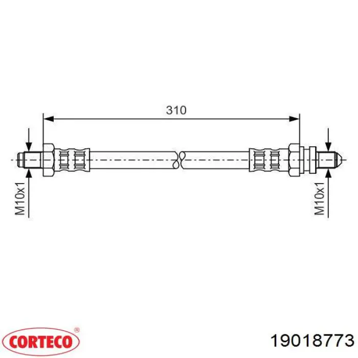 19018773 Corteco latiguillo de freno delantero