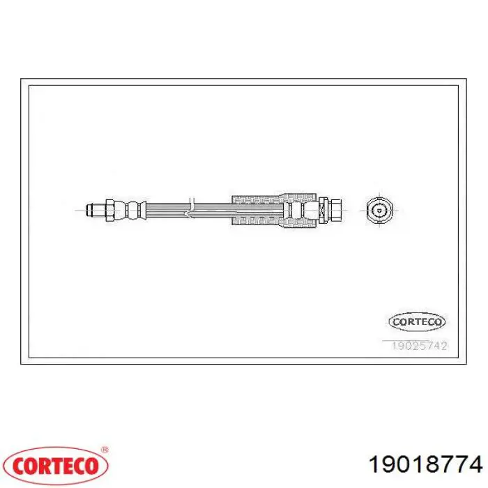 19018774 Corteco tubo flexible de frenos trasero