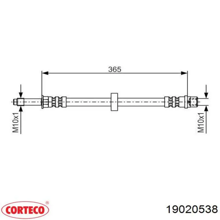Latiguillos de freno delantero 19020538 Corteco
