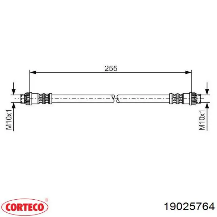 19025764 Corteco Manguera de freno trasera