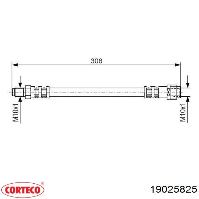 19025825 Corteco latiguillo de freno trasero