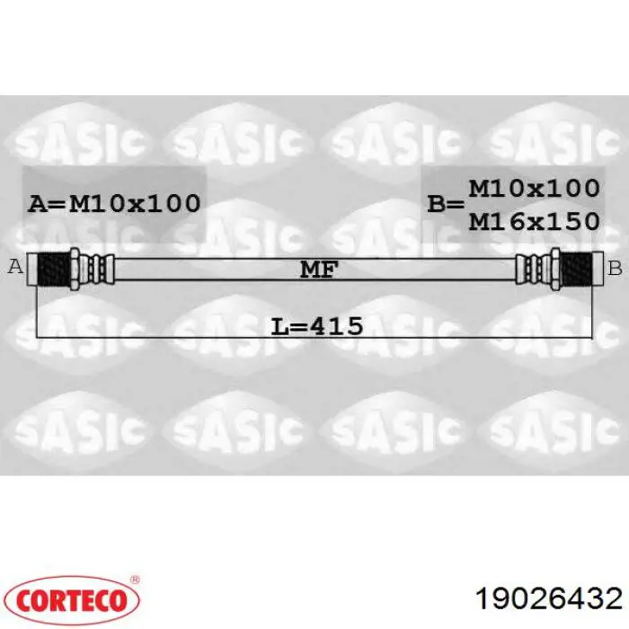 Comprar 19026432 Corteco Latiguillos de freno delantero