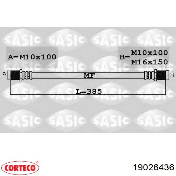 49378423 Corteco latiguillo de freno trasero