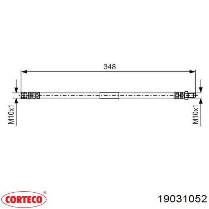 19031052 Corteco tubo flexible de frenos trasero