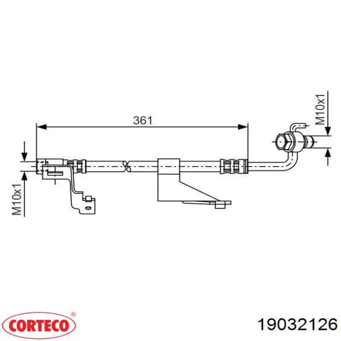 19032126 Corteco latiguillos de freno delantero izquierdo