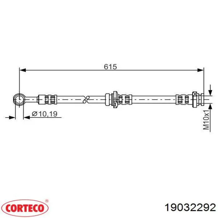 19032292 Corteco latiguillos de freno trasero derecho