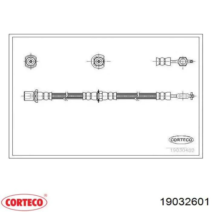 19032601 Corteco latiguillos de freno trasero derecho