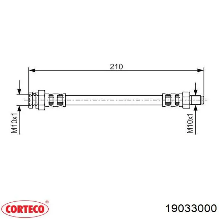 19033000 Corteco latiguillo de freno delantero