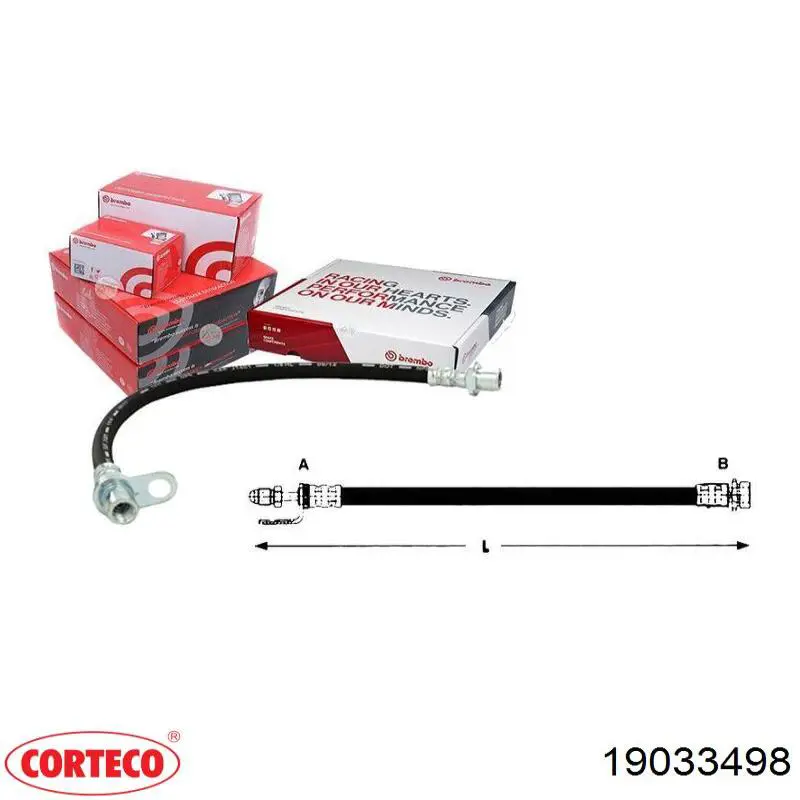 19033498 Corteco Tubo de frenos delantero