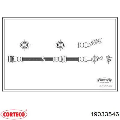 19033546 Corteco Tubo flexible de frenos delantero derecho