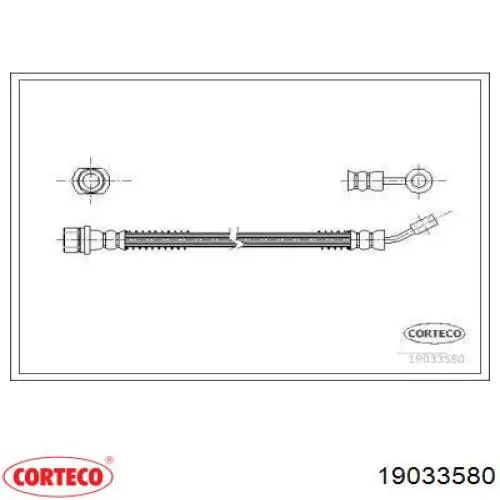 19033580 Corteco Tubo de frenos delantero