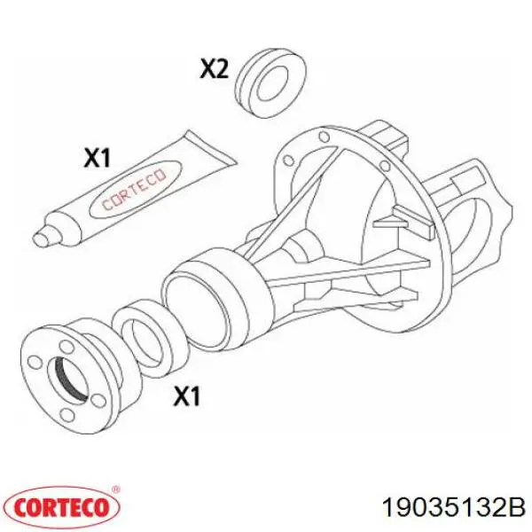 19035132B Corteco anillo retén de semieje, eje trasero, exterior