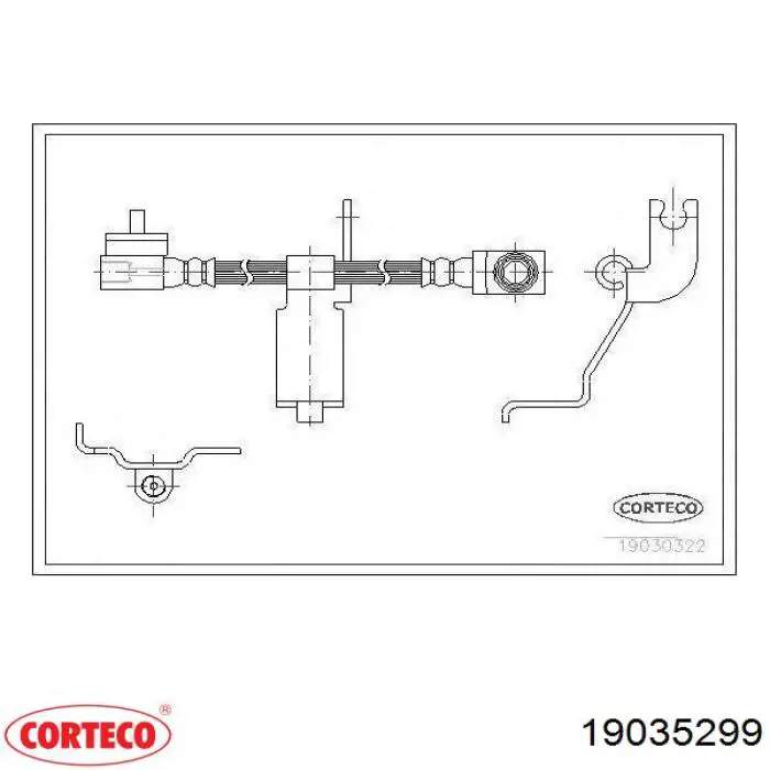 19035299 Corteco latiguillo de freno delantero