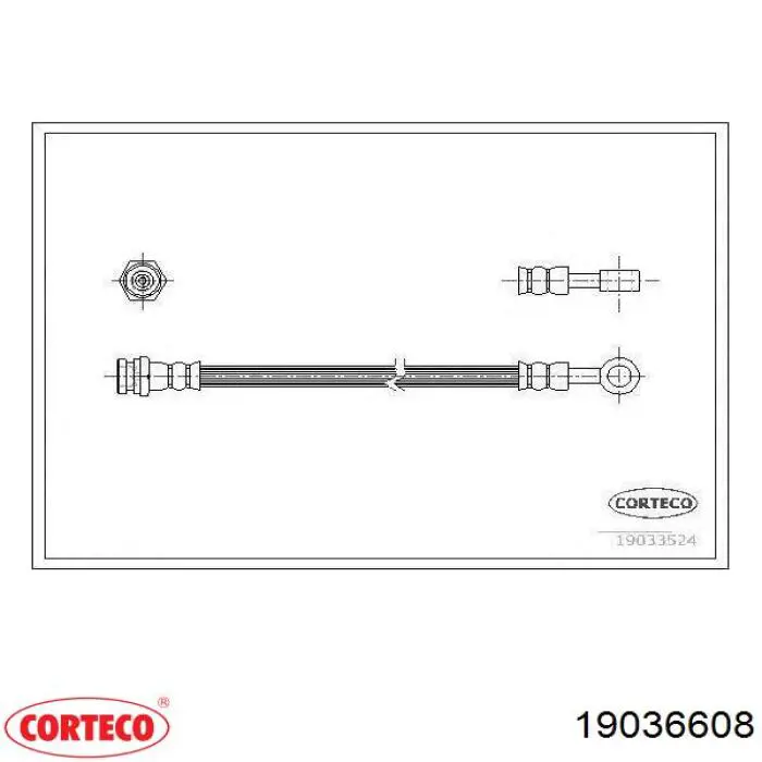 19036608 Corteco Tubo de frenos delantero